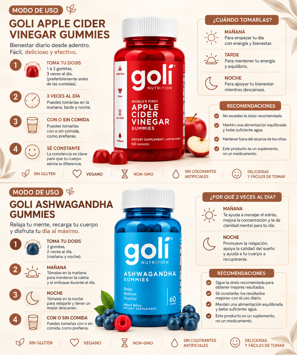Gomas golí •Ashwagandha y Vinagre de Manzana•